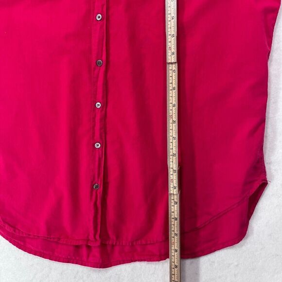 Xirena Shirt Women M Pink 100% Cotton Button Up Classic Minimalist Everyday USA - Picture 9 of 12